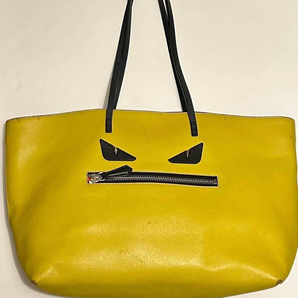 Fendi Monster Roll Tote in Yellow